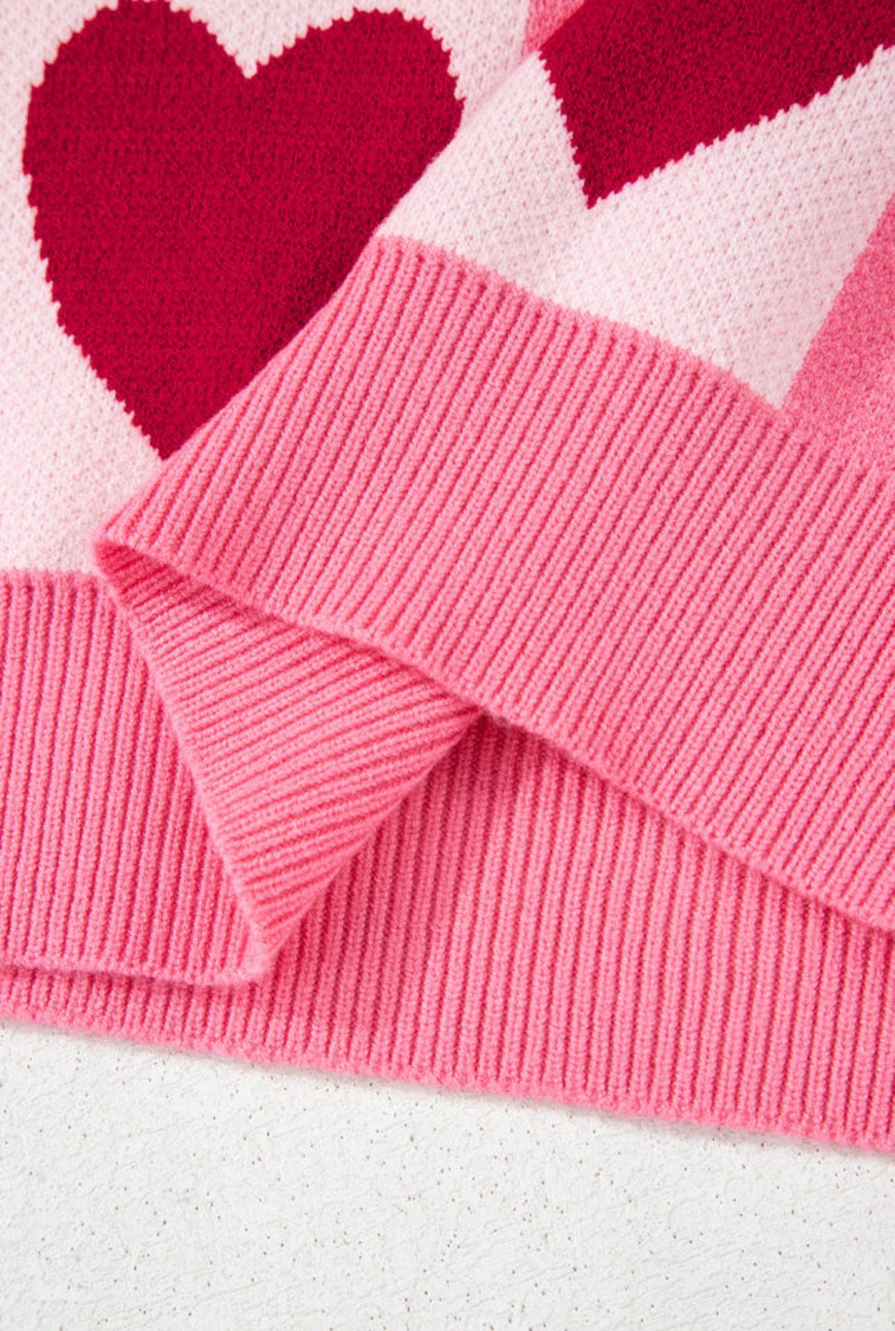 pink love heart checkered valentine crew neck sweater pink love heart checkered valentine crew neck sweater