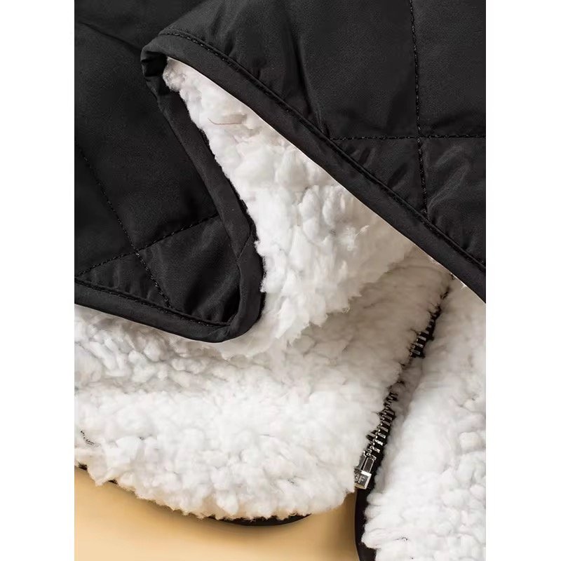 quilted puffer vest with front pockets and standing collar quilted puffer vest with front pockets and standing collar