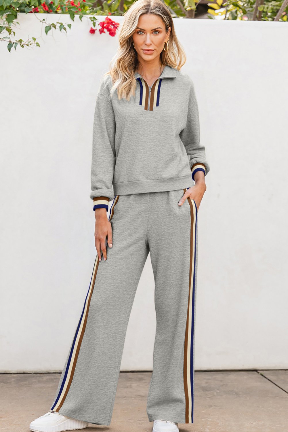 97027513-6cb295f557a90289.jpg gray striped patchwork quarter zip pullover loose pant set