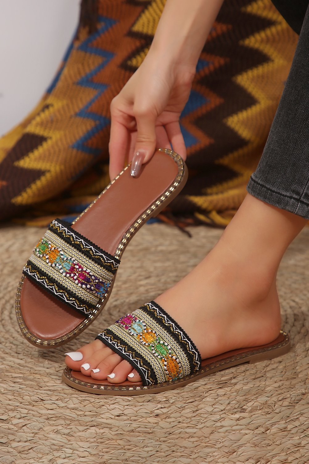 97354132-aa5e7acd31046189.jpg chestnut bohemian pattern crochet faux leather beach slippers