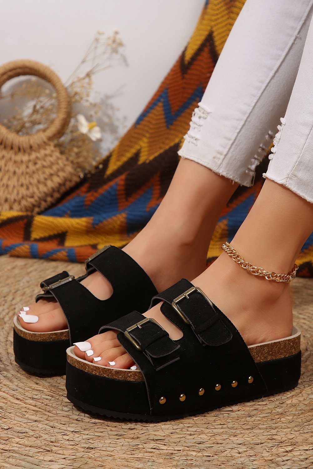 97353539-e706e15d57c1304a.jpg black suede buckle decor footbed sandal slippers