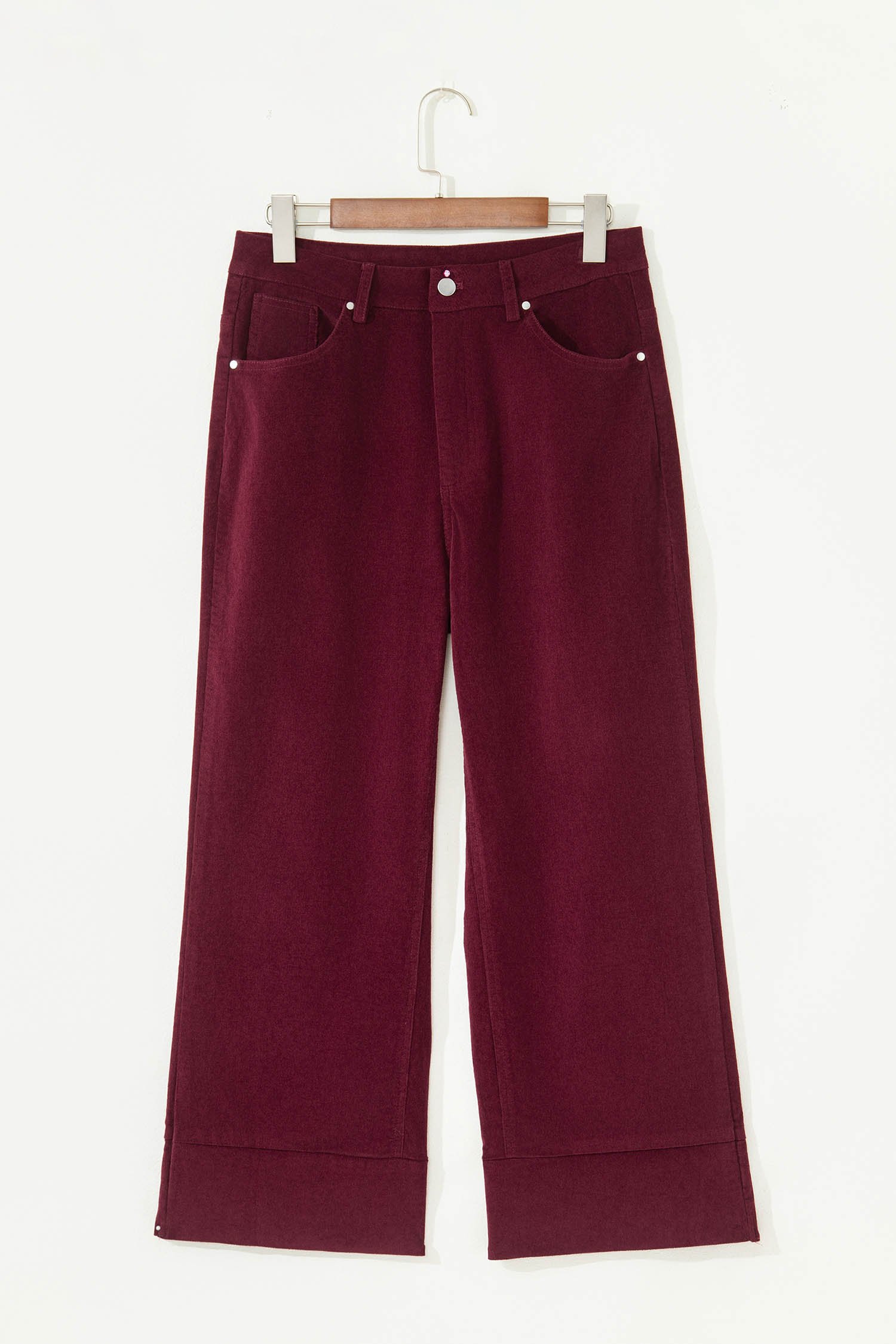 97026969-f1ebf40457b367cd.jpg burgundy corduroy solid color high waist wide leg pants